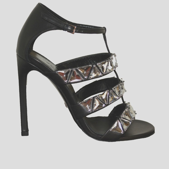 NIB Gucci Crystal Triple-Band High-Heel Sandals - Picture 3 of 7